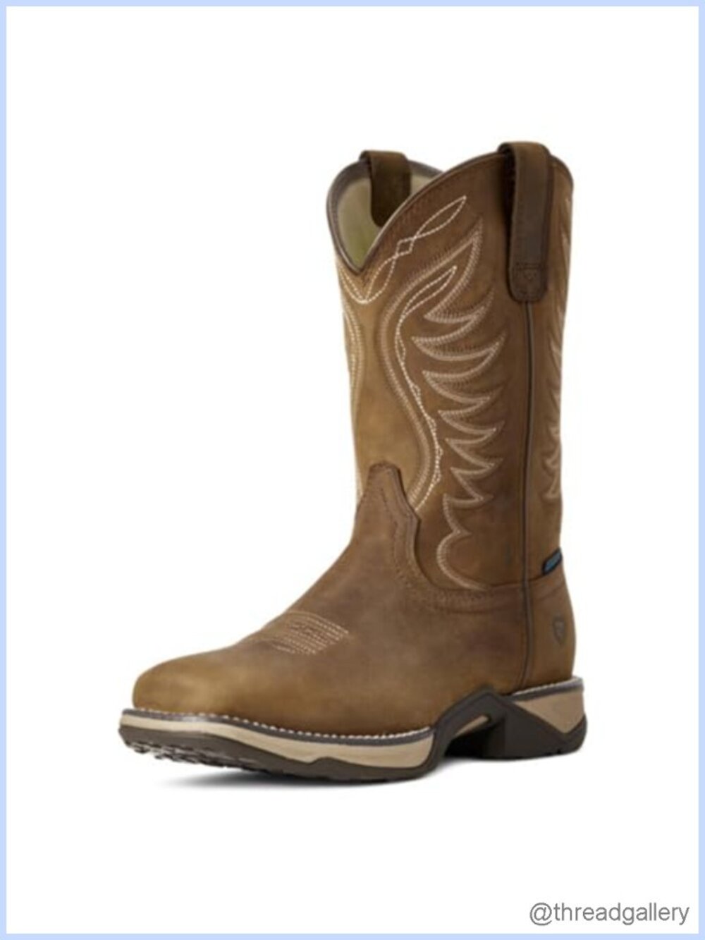 Waterproof Leather Western Boot Round Toe Calf High